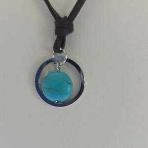 Silver and Blue Pendant Necklace